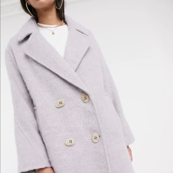 ASOS Brushed Lilac Oversized Coat - Picture 4 of 5